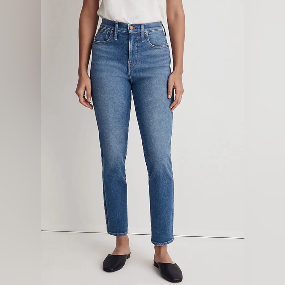 MADEWELL Stovepipe Jeans Straight Leg Mid-Rise Cropped  Blue Size 26